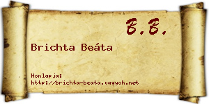 Brichta Beáta névjegykártya
